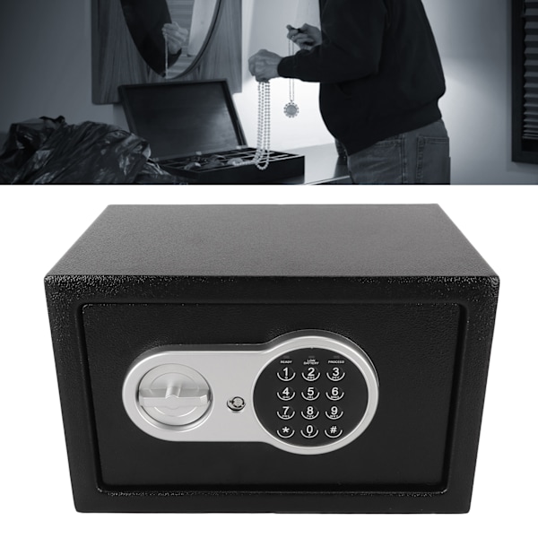 Elektroniskt lösenordssäkerhetsskåp Depåbox Stål Tangentbord Lås i Vägg Pengar Säkerhetsdropbox för Hushåll Kontor