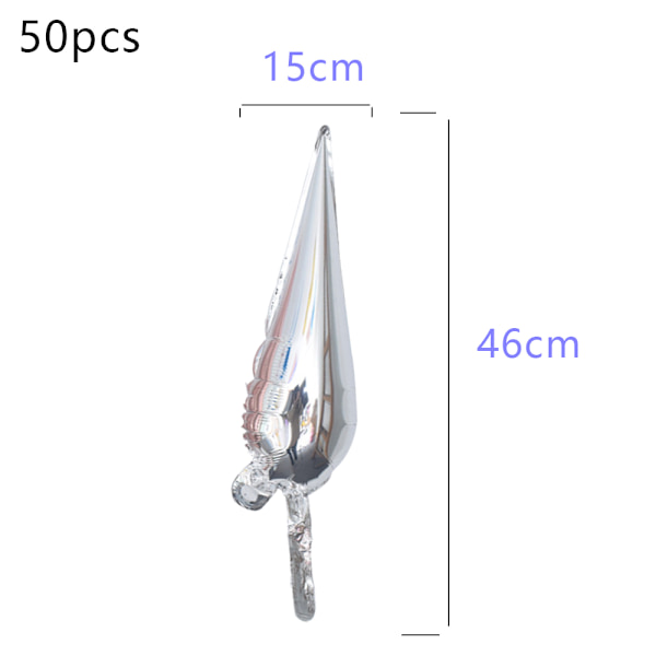 Stjernefolie-balloner Metallic - 15x46cm, 50 stk., Spike-balloner