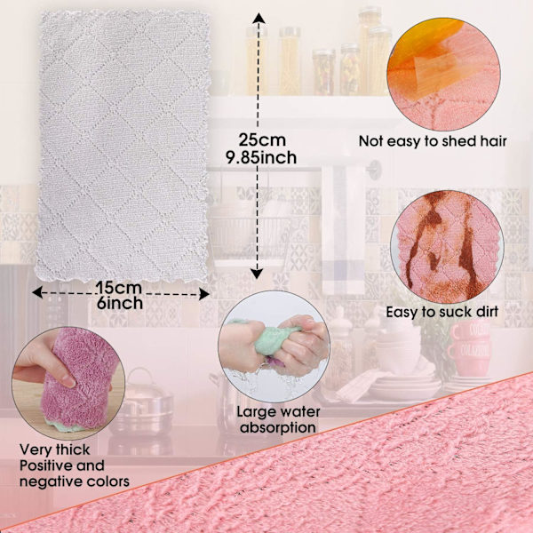 Mikrofiber Rengøringsklud - 12 Pak Køkkenhåndklæder -