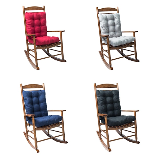 Gungstolsdynset, tuftade bekväma dynor för gungstolar, 2-pack（Vinfärg）
