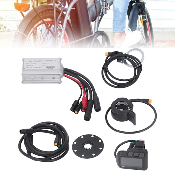 Elektrisk cykelmotorstyring 15A elektrisk cykelmodifikationssæt med EN06-panel til 250W 350W motor