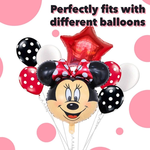 Street Treats 34" Minnie Mouse formet folieballon med rød sløjfe