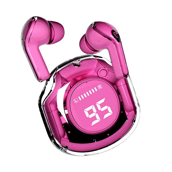 Langattomat kuulokkeet Bluetooth 5.3 Kuulokkeet LED-virranäyttö Mini Crystal In-Ear -nappikuulokkeet