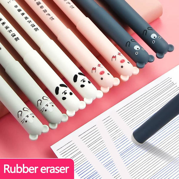 Gelschreiber, 0,5 mm, søde tegneseriefigurer, blå blæk, til studerende