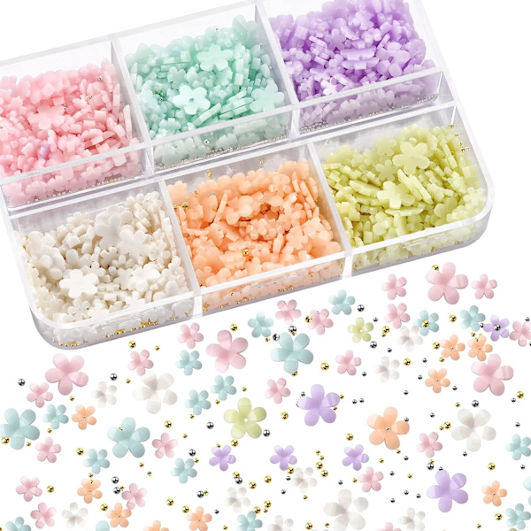 400 stk. Neglepynt til Akrylnegle 3D Akryl Blomster til