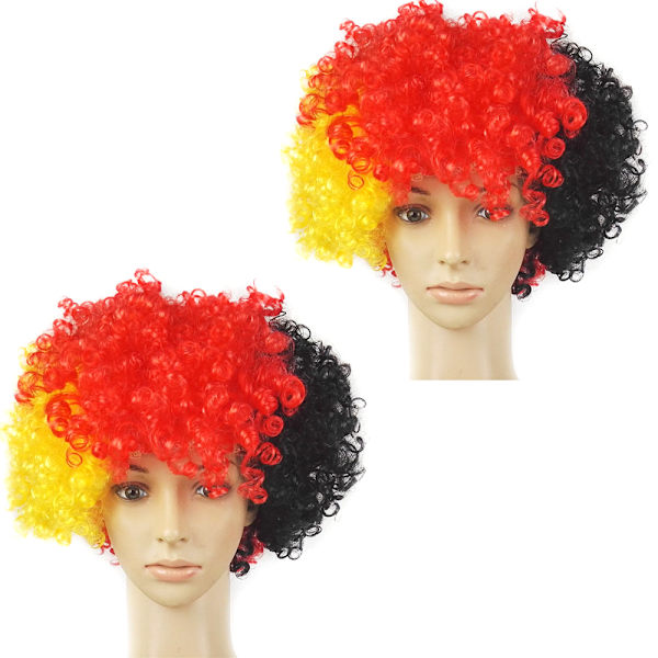 2 st National Flag Short Curly Wig 2022 VM Short Curly