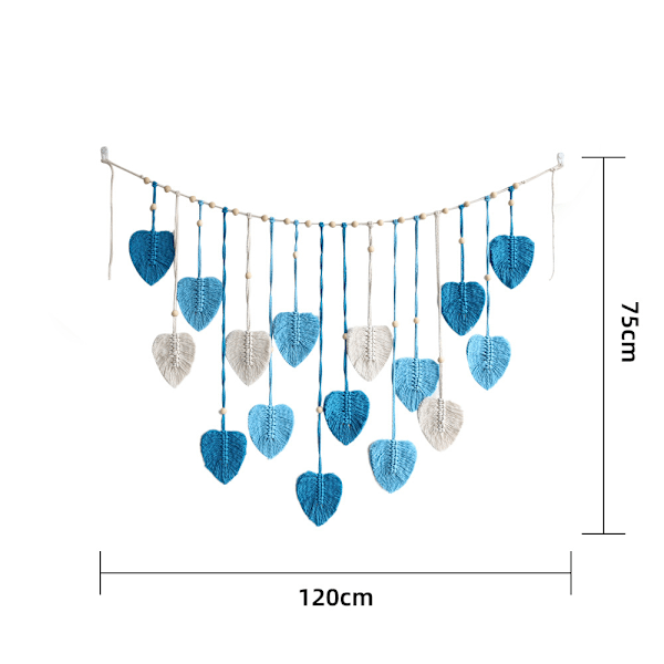 Makrame veggdekorasjon Boho dekorativ veggdekorasjon soverom estetisk romveggdekorasjon Makrame girlander Håndlagde hjemmedekorasjoner 120 cm 16