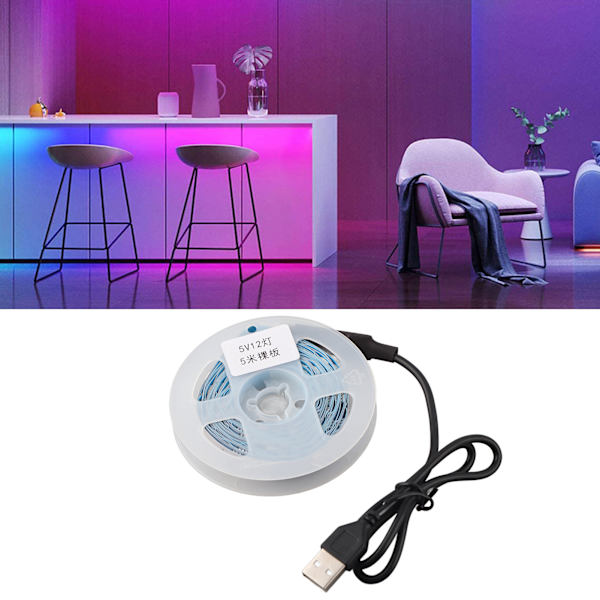 LED RGB Stripe Lys 5V Knappkontroll Tape Lys Fargeendring USB Drevet Stripe Lys For Soverom 5m / 16.4ft