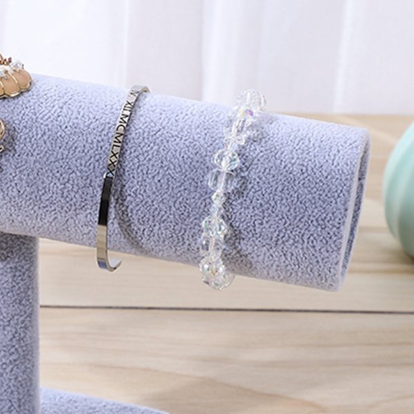 Smyckesdisplayställ Enkelt Modernt Armband Scrunchies Hållare för Hem Smycken Butik Showcase Grå Enstaka Rad