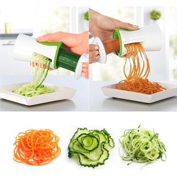 Spiralizer Hand Zoodle Maker - Spiralizer Grøntsagsskærer til gulerod, agurk, kartoffel, græskar, zucchini, løg, grøntsagsspaghetti