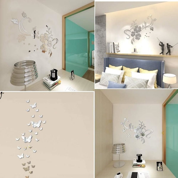 Reflekterande Yta 3D Väggdekor Lämplig För Olika Ytor Spegeleffekt Förbättrar Inre Utrymme Lätt Att Applicera Perfekt För DIY Dekoration I