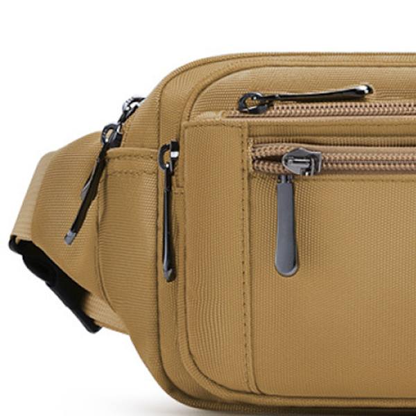 Vyölaukku, fanny pack, monikäyttöinen lantiolaukku vetoketjulla, sopii matkustamiseen, vaellukseen ja kaikkiin ulkoiluaktiviteetteihin, musta miehille ja naisille