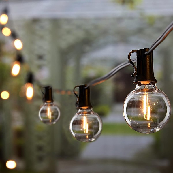 Outdoor String Lights - Connectable Dimmable LED Patio Lights with Globe Bulbs, Hanging Lights