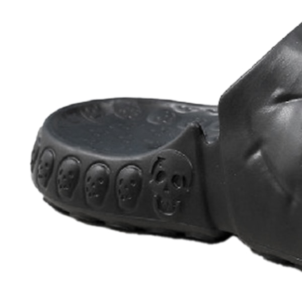 Herr Skull Tofflor EVA Tjock Sula Halksäkra Mjuka Skull Tofflor för Sommar Utomhus Svart 42/43