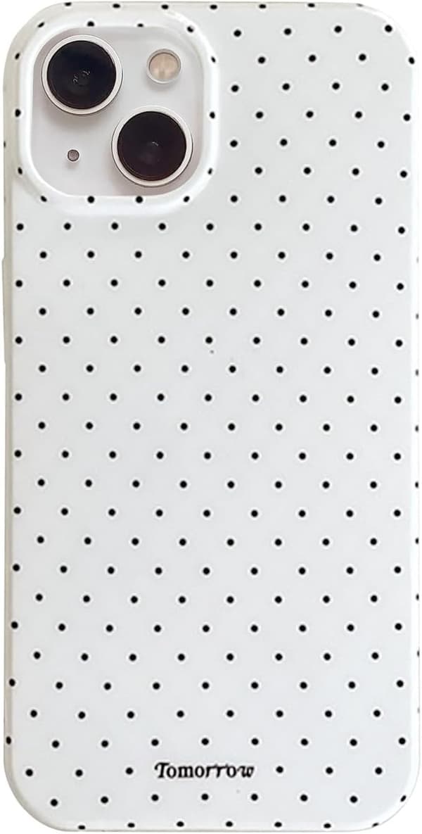 Case for iPhone 13 iPhone 14 with Cute Dotted Pattern, Aesthetic Design, Simple Stylish Soft TPU Protective Case for iPhone 13/14 - White white( ) white( ) iPhone XR