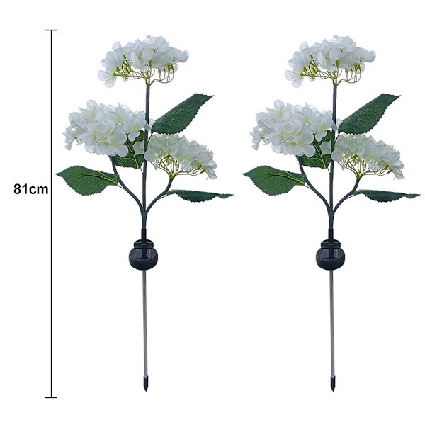 Utendørs solcellelamper, fargede lys, hortensia-lys for hagen