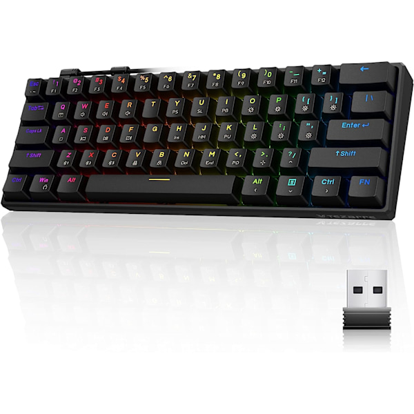 Bluetooth/2.4G/USB 60% Mekaniskt SpelTangentbord RGB