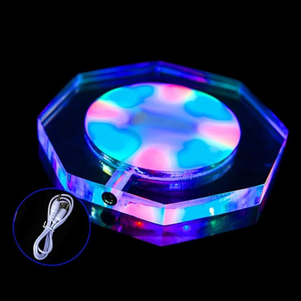 USB-laddningsbar LED-coaster, flaskbelysning för drycker, blinkande ljuscoaster för barer, fester, bröllop, festivaler
