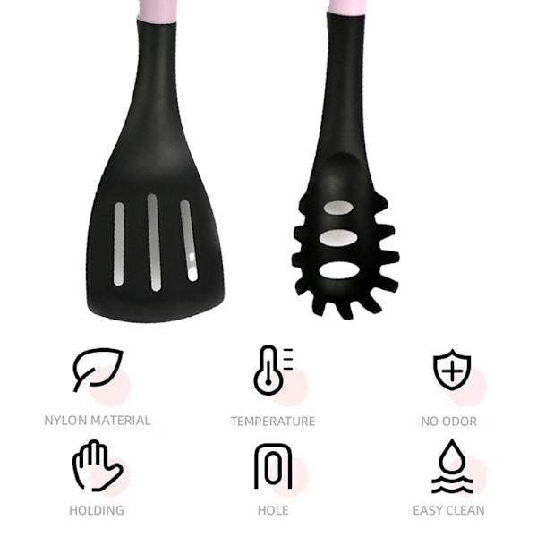 Rosa nylonspatel non-stick panna special matlagningssil
