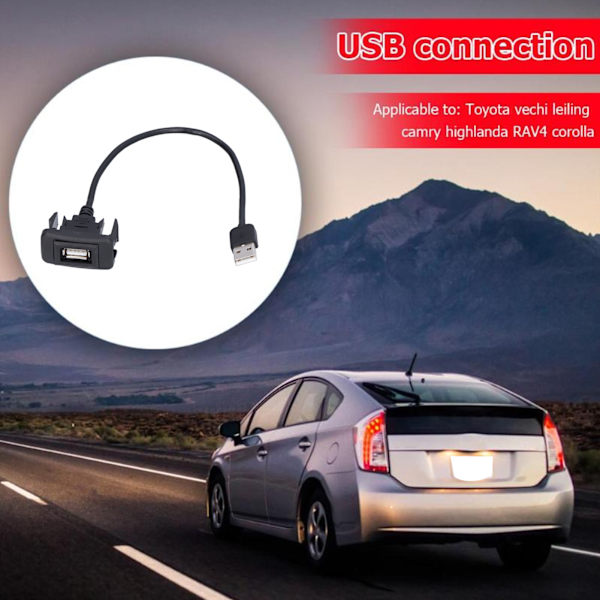 Auton USB-portin uloste, joustava jatkojohto latausadapteri kojelaudan tasainen asennus