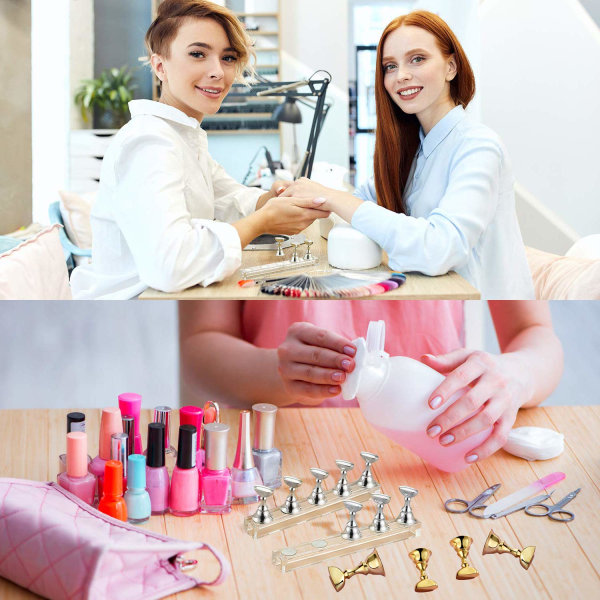 2 Set Akryl Nagelövningsställ Magnetisk Nagelspets Konstdisplay
