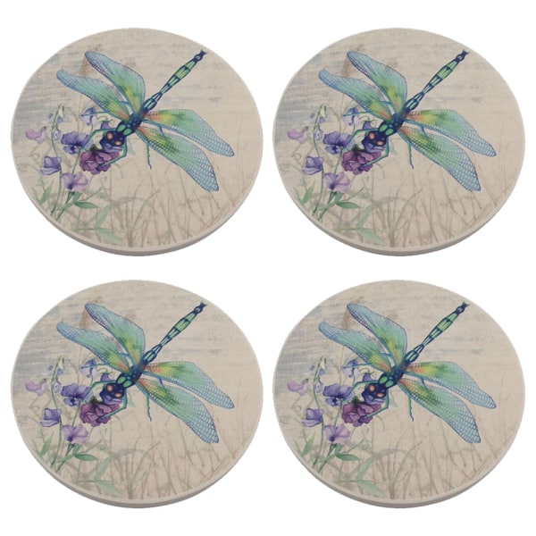 Absorbent Ceramic Stone Coasters, Dragonfly , Stone Coasters