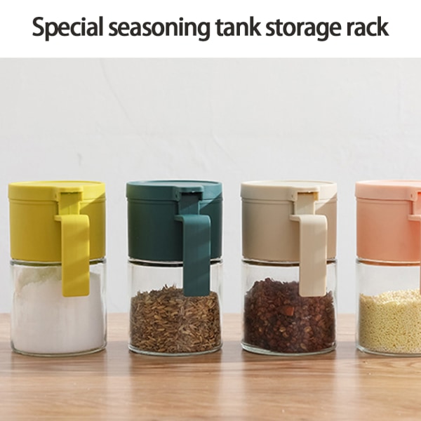Glass Spice Jars Moisture-Proof Spice Containers with Spoons,
