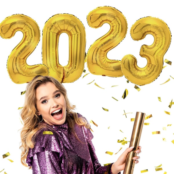 2023 Folienummerballonger för 2023 års nyårsfest