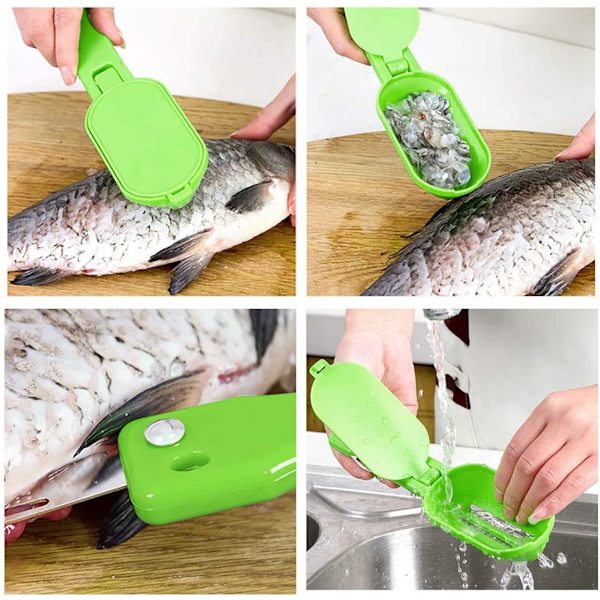 3 stk. Rengør fisk Skæl Fisk Skæl Skraber Rustfrit Stål Fisk
