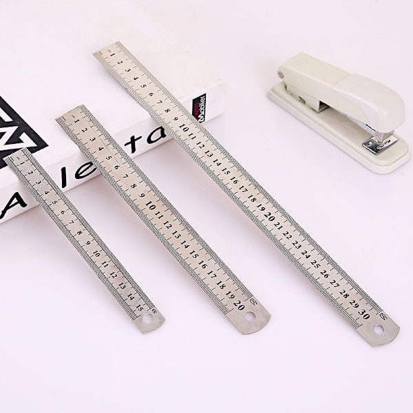 Stållinjal, metallinjal, 2-pack