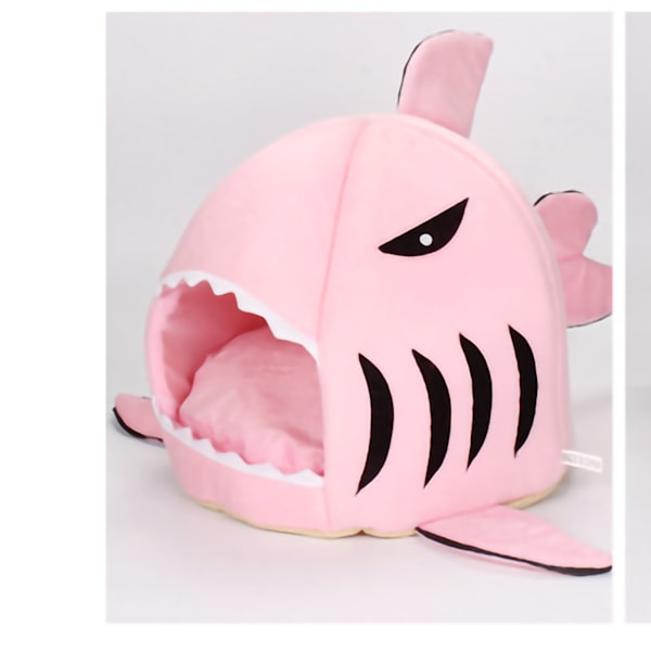 Shark Cat House Removable Washable Full Seasons Cat Shark Shaped Bed for Pets Kitten Dogs Pink