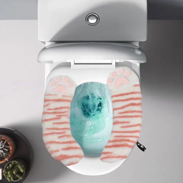 Paksu wc-istuimen pehmuste - Pehmeä, liukumaton plyysi wc-istuin