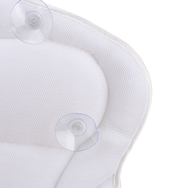 Maskintvättbar 3D Mesh Badkudde Badrum Bad Huvudstöd Sugkopp Kudde