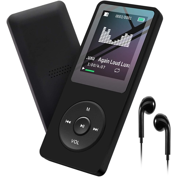 MP3 miniafspiller 32 GB - med højttalere, stemmeoptager, e-bøger