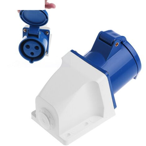 1 stk. 32 Amp 3-polet industriel strømstik 220v-250 Volt Vandtæt IP44 2P+E 32A