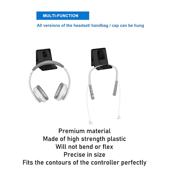 2 stk. kontroller veggmontering holder multifunksjonell kontroller headset stativ for PS5 for PS4 for Xbox One for Switch Pro