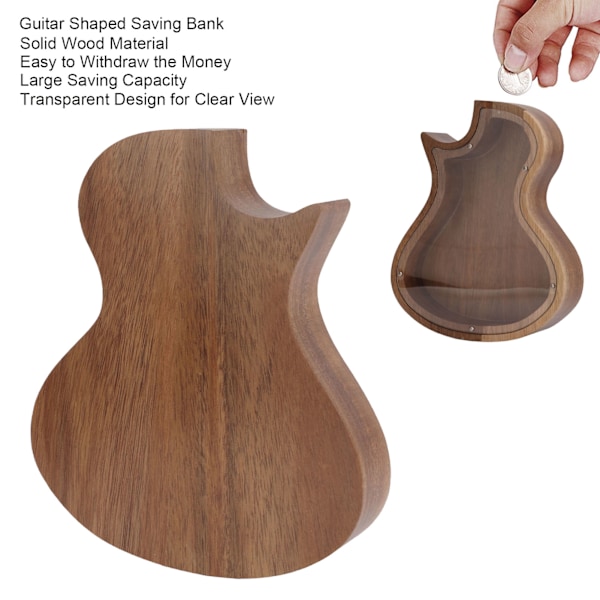 Spargris Guitarformad Transparent Trä för Sovrum Bord