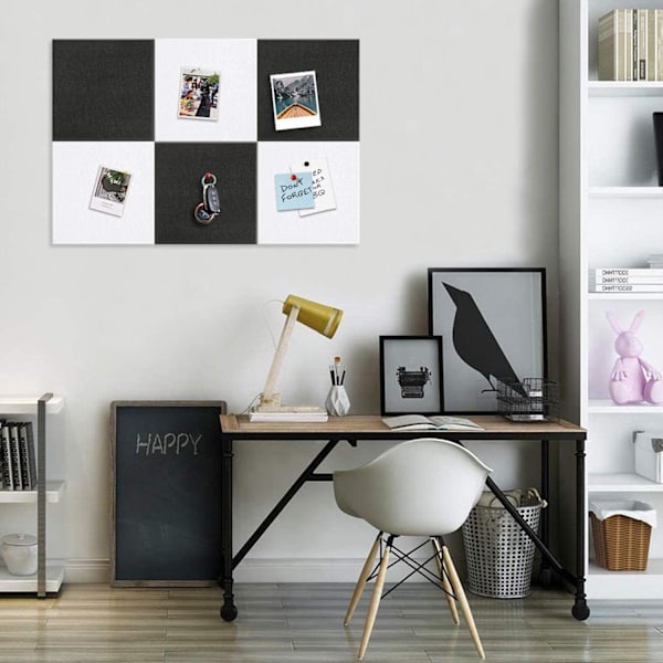 Yoillione Felt Pin Board för sovrum Kontor Hem, Bulletin Black