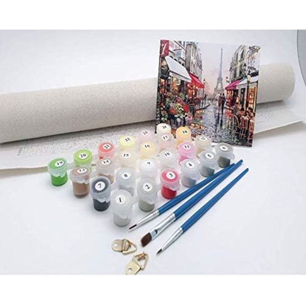 Kreativ Måla efter nummer-kit för vuxna, Akrylfärger Set Linne Canvas Gör-det-själv Konstkit för heminredning (16X20 tum)