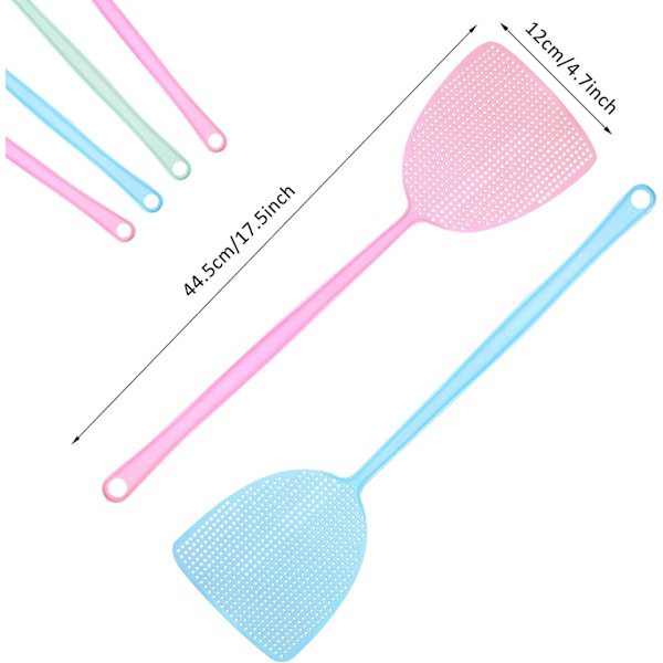 4 stk. fluesmækkere, fluesmækkere i plastik, kraftige, assorterede