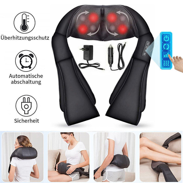 Massager Shiatsu nackmassage nackmassage axelmassage värmefunktion; nackmassage Shiatsu massage med värmefunktion nack axelmassage