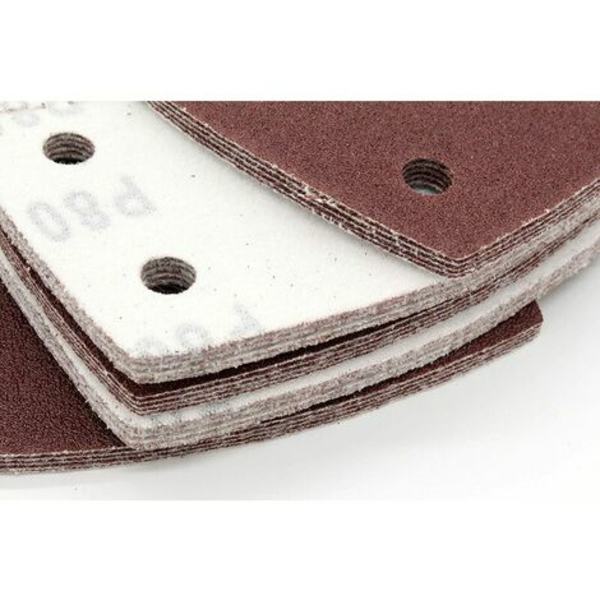 Delta-slippappar 50 st 6 hål 90 x 90 x 90 mm korn 40 för deltaslipmaskiner Slippapper Slippapper