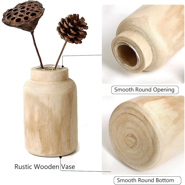 Rustik trävas Dekorativ, naturlig trävas med glas