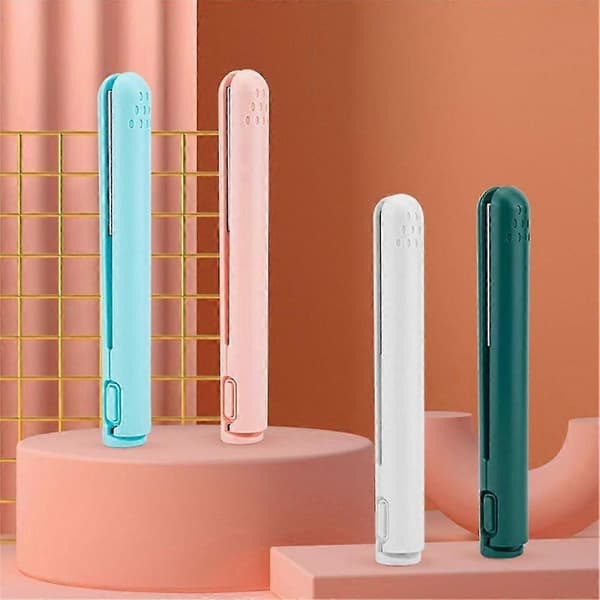 2-i-1 Mini Krøllstav Rettetang Hår Dualglam Mini Dobbelformål Krølltang Light Blue