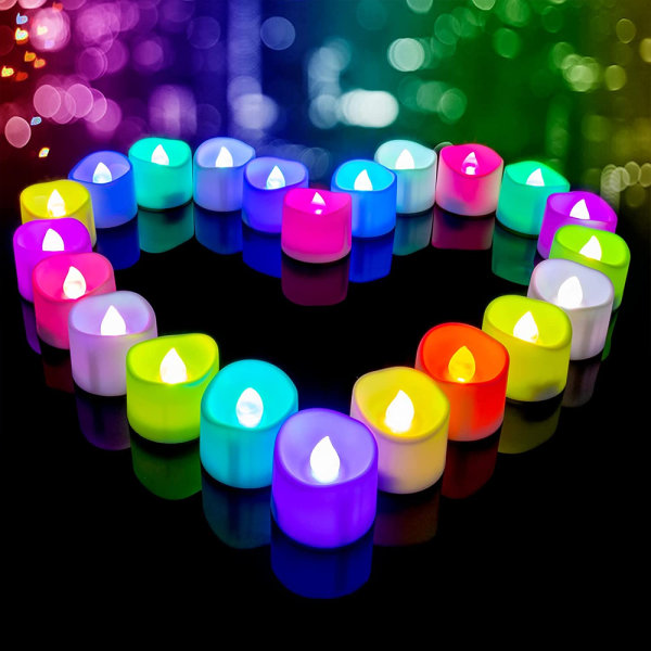Batteridrevne stearinlys, 24 LED telys, flammefrie stearinlys
