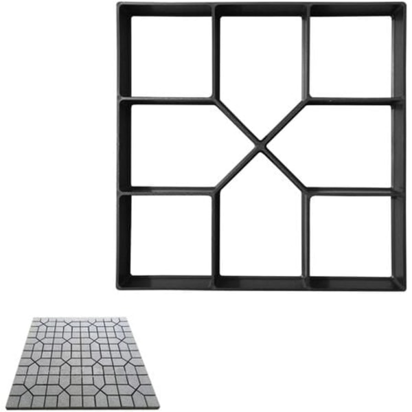 Gjutform för betong, gjutform, gjut själv, gjutform i gjutjärn för gatstenar 40x40 cm, robust svart plast