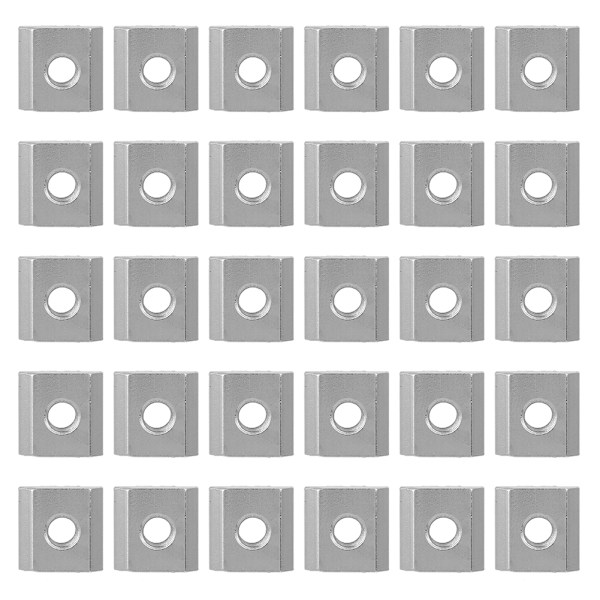 30 st T-spår Mutter Set Aluminium Profil Trådad T Glidmutter Block Fästelement (M6)
