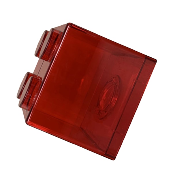 Genomskinlig sparbössa i form av byggklossar, rektangulär transparent myntsparbössa för barn pojkar flickor röd 8,9x8,9x9,2cm / 3,5x3,5x3,6in