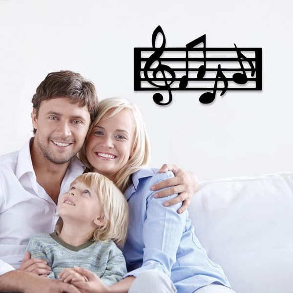 Artistic Metal Music Note Wall Decor, Smooth Surface, Elegant Wall Decoration for Home and Parties C