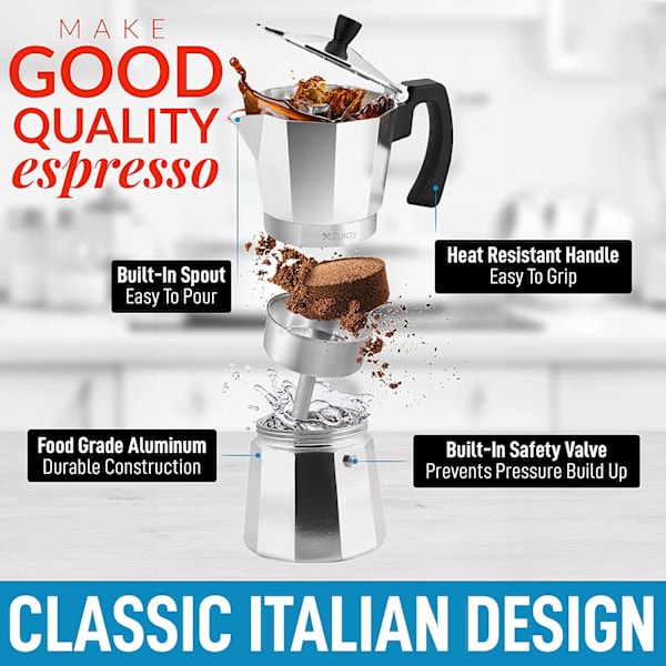 Klassisk komfuresspresso, klassisk italiensk stil 3-kops espresso